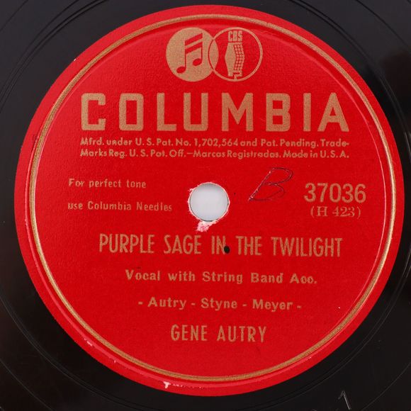 Gene Autry If You Only Believed In Me / Purple Sage 1946 10" 78 rpm Record 37036 - Picture 3 of 16
